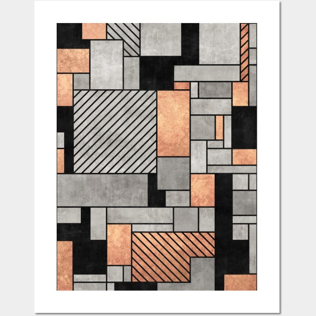 Random Pattern - Concrete and Copper Wall Art by ZoltanRatko